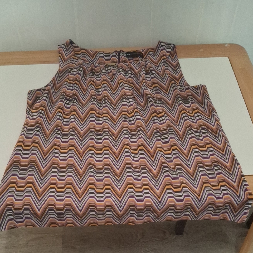 Dana Buchman Multicolor Chevron Tank Top